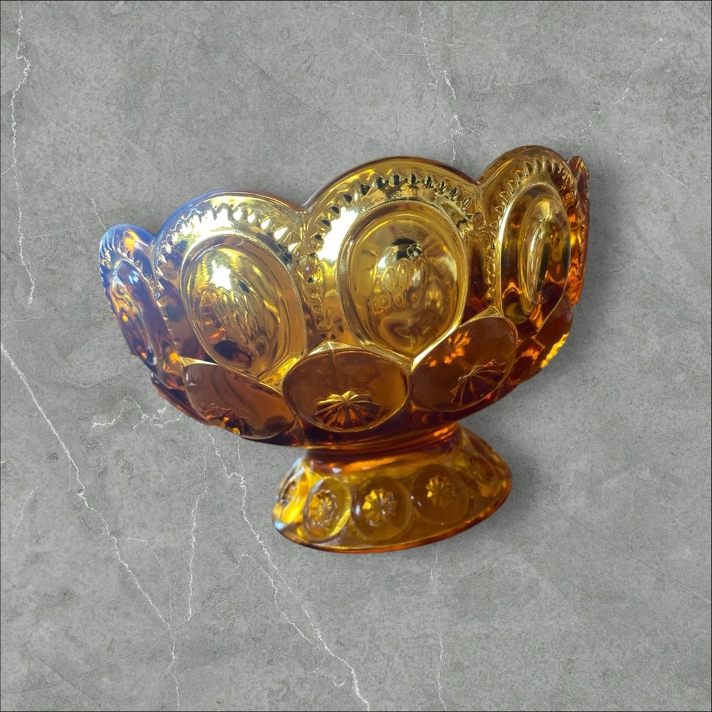 Vintage candy dish amber glass - Picture 3 of 6
